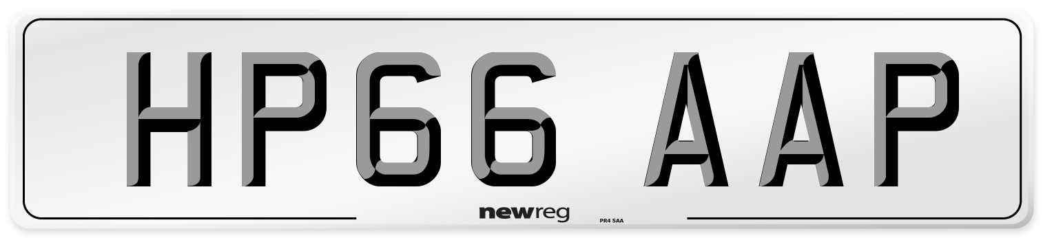 HP66 AAP Number Plate from New Reg
